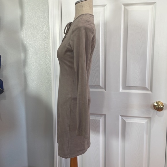 Kendall & Kylie dress mini gray body con faux suede cut out women’s size small S - Picture 7 of 10